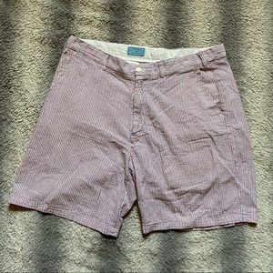 Castaway Khaki Shorts Mens 38 Red Blue Stripes